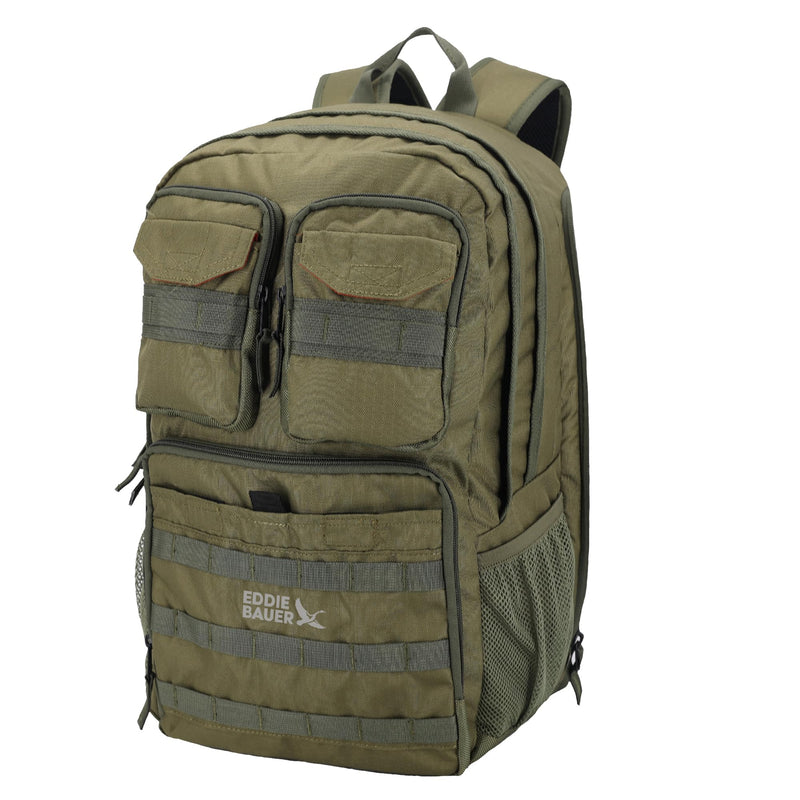 Eddie Bauer Cargo Tactical Backpack | Adventure | Heavy Duty | Outdoor | Water Resistant | 600D Polyester - Grey Moss