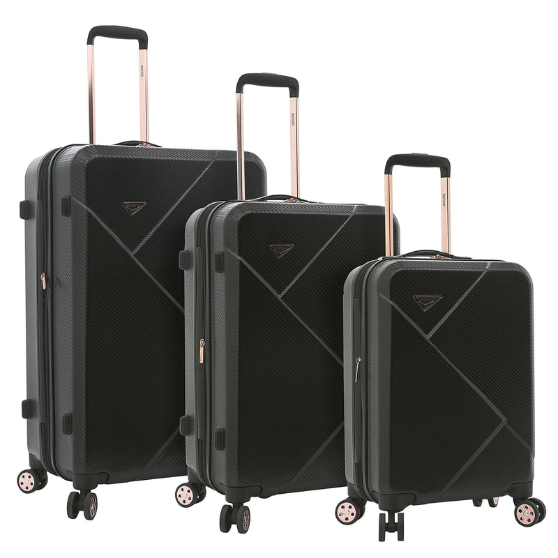 kensie 3 Piece Luggage Set, Black