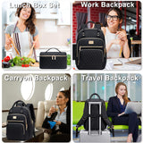 Weitars Lunch Backpack for Women,15.6 Inch Laptop Backpacks Travel Backpack for Women,Work Back pack,Teacher Nurse Back pack Insulated Lunchbox Backpacks