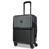 World Traveler Dejuno Tonal 20-Inch Carry-On Polycarbonate Lightweight Hardside Expandable Spinner Luggage Suitcase with TSA Lock - Onyx