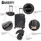OMBRY Luggage Set 3 Pieces -Suitcase Set - Luggage with Wheels - Check-in Luggage - PC + ABS Durable Suitcase Rotating Silent Wheels 3-Piece 20/24/28 Mint Green (black)