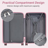 Kono Carry On Luggage 28 Inch Checked-Large Hard Shell Travel Trolley 4 Spinner Wheels Lightweight Polypropylene Suitcase with TSA Lock, Pink