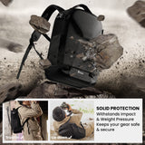 TARION Hardshell Camera Backpack Bag - 3-side Hard Case Professional Camera Bag with 14.5" Laptop Compartment & Waterproof Raincover for photographers (TRH Black)