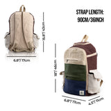 Large Hemp Backpack Multi 8 Functional Pocket Bag - Eco Friendly Unisex Rustic Durable Day Backpack by Freakmandu