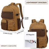 Lohol Water Resistant Daypack with Mulitiple Pockets for Travel Outdoor College, 15.6 inch Laptop Backpack for Men and Women (Brown)