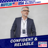 Mifflin-USA Passport & Card Holders (Clear, 4x6 inch, 10 Pack), Extra Large (XXL) ID Name Badge Holder, Waterproof Vertical Plastic Card Holders