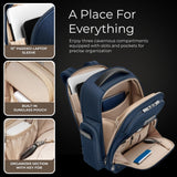 Briggs & Riley Medium Cargo Backpack for Women & Men - Laptop Backpack, For Work & Travel, Lightweight & Durable, Padded Straps, Fits up to 15" Laptop - @work Collection, Navy