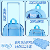 Bluey Kids Rolling Suitcase, 16 x 13 x 4 inches, Luggage for Girls and Boys, Travel Bag with Extendable Handle and Wheels, Gifts for Kids