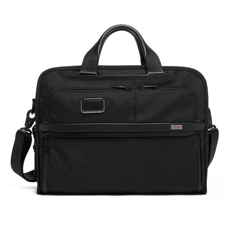 TUMI - Alpha Organizer Portfolio Brief - Business Briefcase - Briefcase Organizer Bag with Multiple Pockets - TUMI Tracer - Black