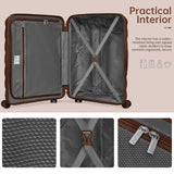 TRIPLAYER Carry On Luggage 22x14x9 Airline Approved, 22 Inch PP Hardshell Luggage Carry-on Suitcase with Spinner Wheels, Carry On Suitcase Set for Women(Mocha