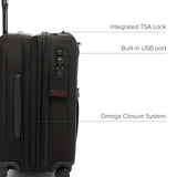 TUMI - Alpha Large Dual Access Expandable 4-Wheeled Carry-On Luggage - Zipper Expansion - Durable and Lightweight Travel Suitcase - TSA Lock Tracer - Dark Black