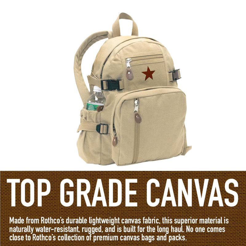 Rothco Khaki Vintage Star Back Pack with Red Star 9162
