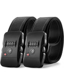 Travel Security Bundle – LUGGEX TSA Luggage Locks and Luggage Straps Combo (Black)