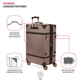 SwissGear 7739 Hardside Luggage Trunk with Spinner Wheels, Blush, Checked-Large 26-Inch