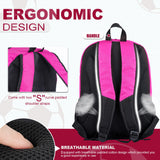 Himal OutdoorsSoccer Bag-Backpack for Soccer,Backpack for Football & Volleyball & Handball,Sports Bag with Separate Cleat and Ball Holder rose red
