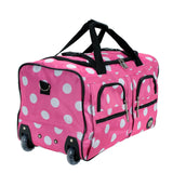 Rockland Rolling Duffel Bag, Pink Dot, 22"