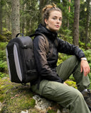 HOTOR Travel Backpack - TSA-Friendly Carry-On Backpack for Men & Women, Internal Luggage Straps & Waterproof Pocket, Perfect for Travel Essentials, Work, Commuting, 16.9" x 11.4" x 7.9", Black