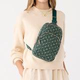 Premium Cotton Lorman Sling Backpack, Mistletoe Lattice, One Size