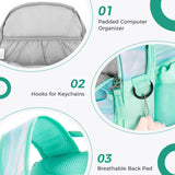 Choco Mocha Teal Backpack for Teen Girls, Travel School Backpack for Girls Middle School Large Bookbag 18 Inch, Green