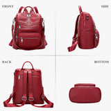 ALTOSY Genuine Leather Backpack Purse for Women Large Shoulder Bag With Laptop Compartment Multiple Pockets(S106 Red)