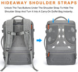 Lumesner Carry on Travel Backpacks, Extra Large 40L Flight Approved Bag for Men & Women,Expandable Suitcase Backpack With 4 Packing Cubes,Water Resistant Luggage Daypack Business Weekender Bag, Grey