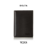 TUMI - Delta L-Fold Wallet with RFID Lock - Slim Bifold Leather Wallet - ID Window & Card Slots - Premium Gift Box - 4" x 3" - Black