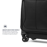 Travelpro Tourlite Softside 25" Expandable Luggage with 4 Spinner Wheels, Lightweight Suitcase, Checked Medium, Black