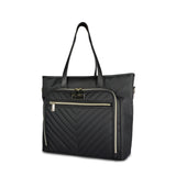 Kenneth Cole REACTION Madison Square Lightweight Hardside Chevron Expandable Spinner Luggage, Black, 2-Piece (20" Carry On + Tote)