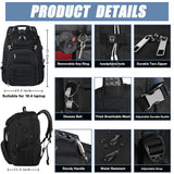 18.4 Inch Laptop Backpack,Extra Large Travel Backpack with USB Charger Port for Men Women,60L Big Capacity Heavy Duty Computer Bag TSA Friendly RFID Anti Theft Pocket Backbag,21.2*15.5*11.5 inch Blue