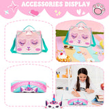 Meetbelify Kids Unicorn Rolling Backpack with Wheels for Girls Elementary Students Kids Travel Luggage Carry on School Backpack for Girls Ages 6-8
