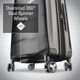 Samsonite Octiv Lightweight Hardshell 24-Inch Medium Checked Luggage -Durable Impact Resistant, 360° Aero Trac Spinner Wheels, Adjustable Telescopic Handle, Expandable, TSA Approved Lock - Black