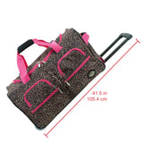 Rockland Rolling Duffel Bag, PINK LEOPARD, 22"