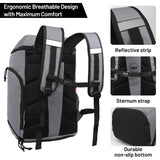 MIER Basketball Backpack with Shoes Compartment Ball Holder Large Sports Equipment Back Pack for Men Women Gym Travel 35L, Gray