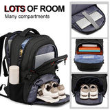 ZUBOND Backpack with Shoe Compartment for Men and Women, 17.3 Inch Laptop Travle Backpack with USB Port, Daypack Gym, Sports, Camping, Hiking