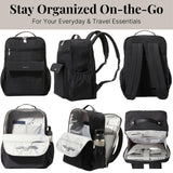 Baggallini Everyday Laptop Backpack - 11x15.5 Lightweight Water-Repellent Nylon Travel Bag w/Padded Laptop Sleeve & RFID