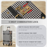UNIWALKER Vintage Luggage Set of 3, Retro Spinner Trunk with Combo Lock for Women, Cute Designer Travel Suitcase Set with Train Case (26"+20"+12", grid)