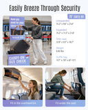 LIGHT FLIGHT Luggage Sets, Carry On Luggage 22x14x9 Airline Approved, Carry On Travel Bag Suitcases with Wheels, Expandable Hardside Lightweight Rolling with TSA Lock 2-Piece Set (DB/20),Black/Brown