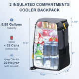 SPARTER Backpack Cooler Insulated Leak Proof 33 Cans, Waterproof Lightweight Insulated Backpack Ice Chest, Portable Soft Cooler Bag for Beach Travel Camping Lunch