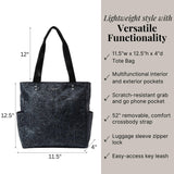 Baggallini Carryall Daily Tote Bag - 11.5" x12.5” Lightweight Nylon Travel Beach Bag Personal Item w/Luggage Sleeve