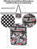 Disney Crossbody Bag Mickey & Minnie Mouse All Over Print Travel Passport (Grey)