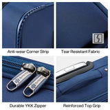 Hanke 3 Piece Luggage Sets Softside Expandable Carry On Luggage Set Travel Suitcase Sets with Spinner Wheels TSA Approved Luggage(Blue, 20in/24in/28in)