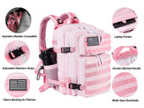 LHI Tactical Military Backpack for Men and Women 25L Army Assault Pack Bag Large Rucksack with Molle System-pink