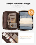 LOVEVOOK Rolling Laptop Bag Women, 17.3 Inch Laptop Briefcase with Wheels, Soft Sided Underseat Carry On Luggage Personal Item Suitcase for Work Travel Business, Black Brown Beige