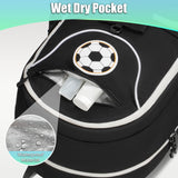 YOREPEK Large Soccer Backpack, Soccer Bag for Boys with Ball & Detachable Shoe Compartment, Wet Dry Pocket, Detachable Name Card, Equipment Bag Fits 15.6 Inch Laptop