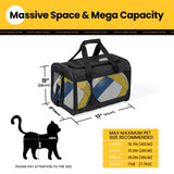 Conlun Cat Carrier Airline Approved, Soft-Sided Dog Carrier with Inner Safety Leash, Pet Transport Carrier for Small-Medium Cats Puppies up to 15 Lbs, Collapsible Travel Kitten Carrier Bag -BlackM