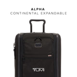 TUMI - Alpha Continental Expandable 4-Wheeled Carry-On Luggage - Compact Travel Suitcase - TSA Lock Tracer - Black
