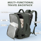 Beraliy Travel Backpack for Men Women, Carry On Backpack, 16 Inch Laptop Backpack, Waterproof Hiking Backpack, Casual Outdoor Daypack College Bag, Olive-green