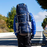 MOUNTAINTOP 70L Internal Frame Backpack Camping Backpacking Hiking Backpack for Men Women with Rain Cover,Sapphire Blue