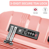 LARVENDER Luggage Sets 2 Piece, Expandable PP 24 Inch Check-in Suitcase with Duffle Bags for Women, Luggage Set Clearance with Spinner Wheels TSA Lock (Peach)