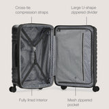 U.S. Traveler Boren Polycarbonate Hardside Rugged Travel Suitcase Luggage with 8 Spinner Wheels, Aluminum Handle, Black, Checked-Large 30-Inch